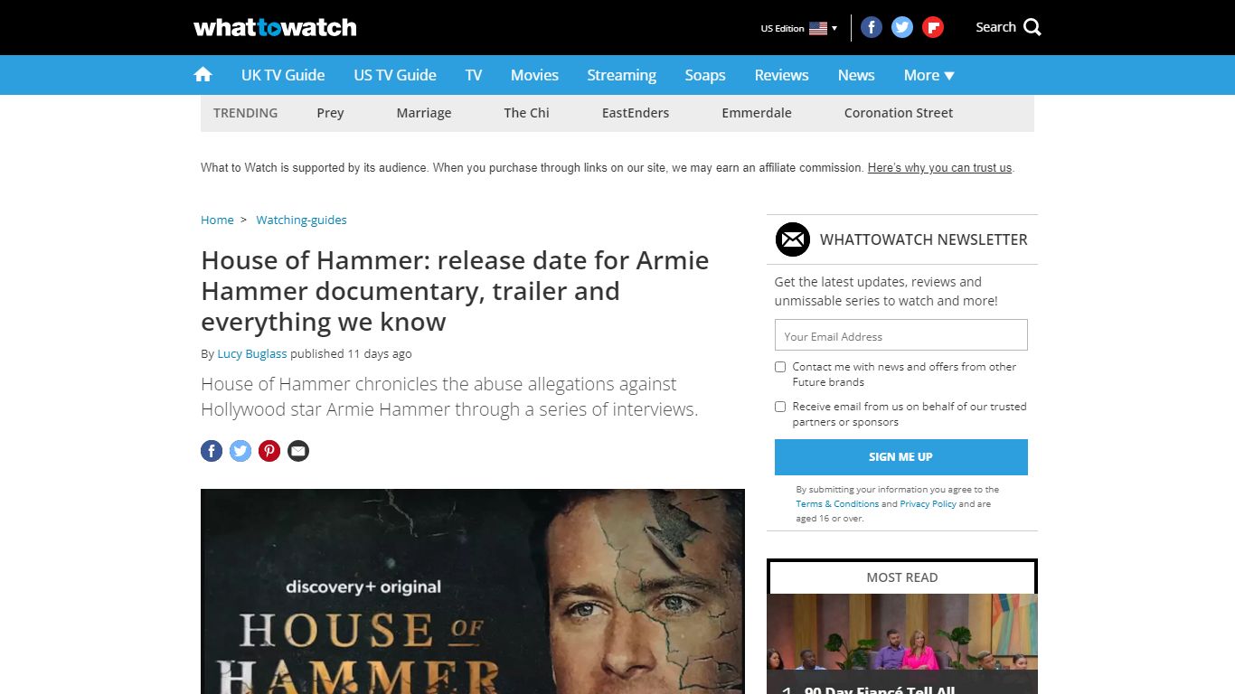 House of Hammer: Armie Hammer doc air date, trailer, more | What to Watch